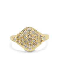 Natural Yellow Diamond Ring in 9K Gold 1.14cts