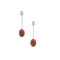 Red Horn Coral Earrings in Sterling Silver 10cts