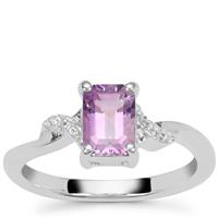Moroccan Amethyst Ring with White Zircon in Sterling Silver 1cts
