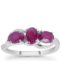 Luc Yen Ruby Ring with White Zircon in Sterling Silver 2.10cts