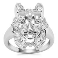 White Zircon Ring  in Sterling Silver 0.58ct