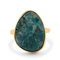 Apatite Drusy Ring in Gold Plated Sterling Silver 15cts