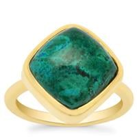 Chrysocolla Ring in Gold Plated Sterling Silver 8cts