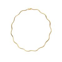 17" 9K Gold Altro Wavey Flat Omega Necklace 5.90g