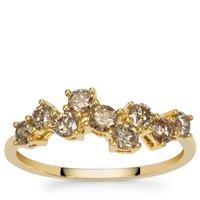 Cape Champagne Diamond Ring in 9K Gold 0.79ct