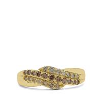 Natural Ombre Diamonds Ring in 9K Gold 0.50ct