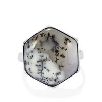Siberian Dendrite Quartz Ring in Sterling Silver 12.48cts