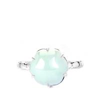 Type A Dove Blue Jadeite Ring in Sterling Silver 7.50cts