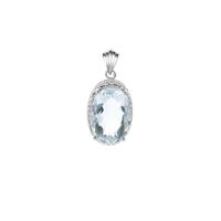 Natural Ice Fluorite Pendant in Sterling Silver 6.86cts