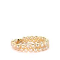 Golden South Sea Cultured Pearl (8-9mm) Bracelet in Gold Plated Sterling Silver