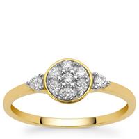 Flawless Diamonds Ring in 9K Gold 0.26cts