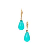 Amazonite Earrings in Gold Tone Sterling Silver 18.50cts (F)