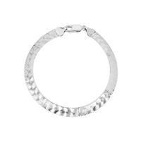 7.5" Sterling Silver Altro Diamond Cut Fan Herringbone Bracelet 8.49g