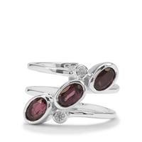 Burmese Pink Spinel Ring with White Zircon in Sterling Silver 2.02cts