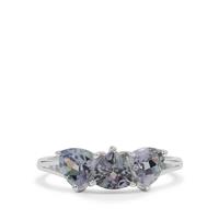 Bi Colour Tanzanite Ring in Sterling Silver 2cts