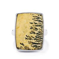 Manganese Dendrite Ring in Sterling Silver 13cts