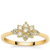 Natural Yellow Diamonds Ring in 9K Gold 0.50ct