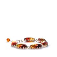 Baltic Ombre Amber Bracelet in Sterling Silver (20x10mm)