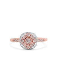 Natural Pink Diamond Ring with White Diamond in 9K Rose Gold 0.51ct