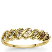 Natural Ombre Diamonds Ring in 9K Gold 0.50ct