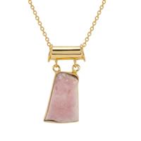 Australian Pink Opal Pendant Necklace in Gold Plated Sterling Silver 12.70cts