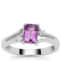 Moroccan Amethyst Ring with White Zircon in Sterling Silver 1cts