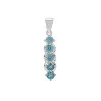 Swiss Blue Topaz Pendant in Sterling Silver 1.40cts