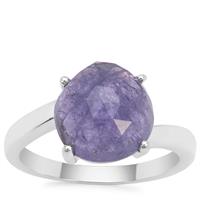 Rose Cut Tanzanite Ring in Sterling Silver 4.08cts