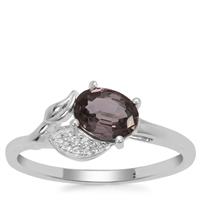 Burmese Spinel Ring with White Zircon in Sterling Silver 0.97ct