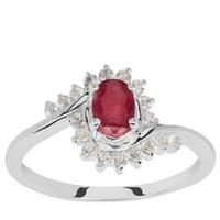 Luc Yen Ruby Ring with White Zircon in Sterling Silver 1.05cts
