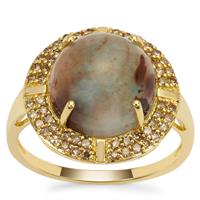 Aquaprase™ Ring with Champagne Diamond in 9K Gold 5.05cts