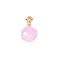 Pink Quartz Pendant in Gold Tone Sterling Silver 23.50cts