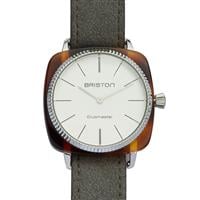 Clubmaster Elegant White Dial Grey Strap Steel Watch  in Stainless Steel