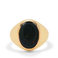 Bloodstone Ring in Gold Plated Sterling Silver 5cts