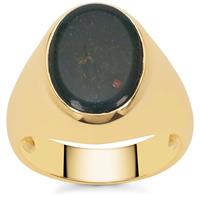 Bloodstone Ring in Gold Plated Sterling Silver 5cts