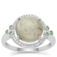 Menderes Diaspore Ring with Tsavorite Garnet in Sterling Silver 4.37cts