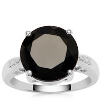 Black Spinel Ring in Sterling Silver 7.75cts