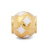 White Stars Kama Bead Charms in Gold Plated Sterling Silver