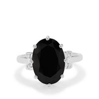 Black Spinel Ring in Sterling Silver 7.55cts