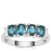 Orissa Kyanite Ring with White Zircon in Sterling Silver 2.22cts