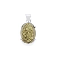 Drusy Pyrite Pendant in Sterling Silver 41cts