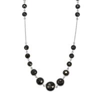 Black Onyx Necklace in Platinum Plated Sterling Silver 46.65cts