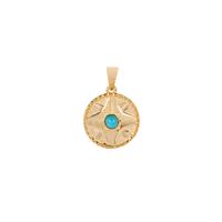 Turquoise Pendant in Gold Tone Sterling Silver 0.20ct