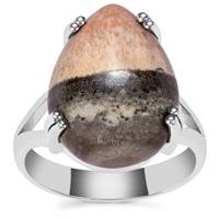 British Barite Ring in Sterling Silver 14cts