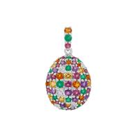Multi Colour Gemstone Pendant in Sterling Silver 2.45cts