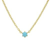 Sleeping Beauty Turquoise Necklace in Gold Plated Sterling Silver 0.25ct