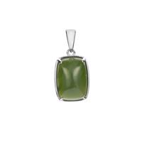 Canadian Nephrite Jade Pendant in Sterling Silver 7.50cts