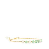 Multi-Colour Jadeite Bracelet in Gold Tone Sterling Silver 8cts