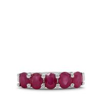 Kenyan Ruby Ring in Sterling Silver 2.45cts