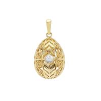 White Zircon Pendant in Gold Plated Sterling Silver 1.35cts